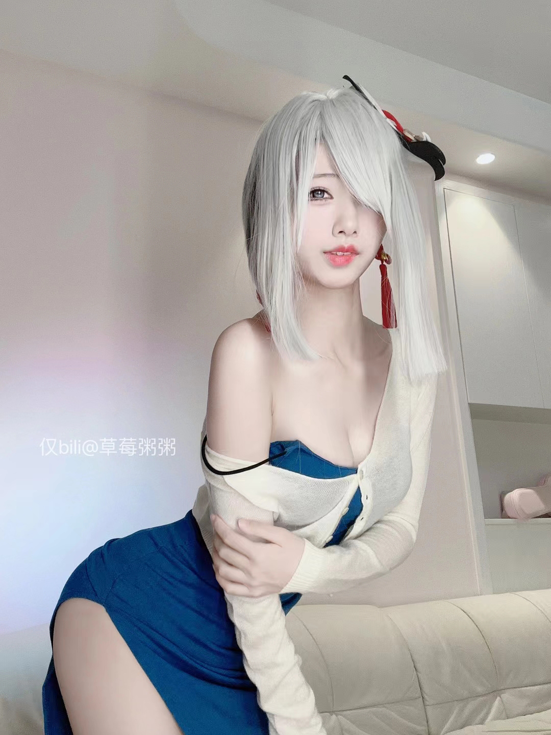 十万口草莓粥粥 - 复古开叉裙第6张图片